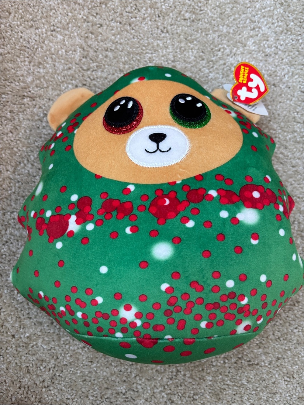 TY Everett Holiday Green Plush Bear